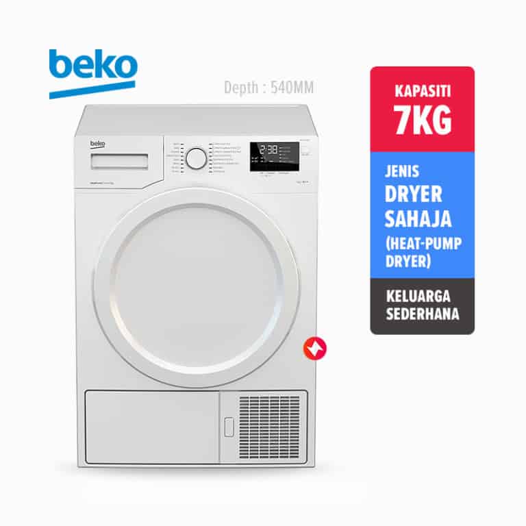 Mesin Pengering Baju Beko Dryer 7KG DPS7405XW3 - 2