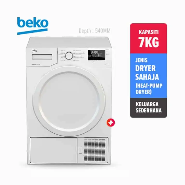 Mesin Pengering Baju Beko Dryer 7KG DPS7405XW3 - 2