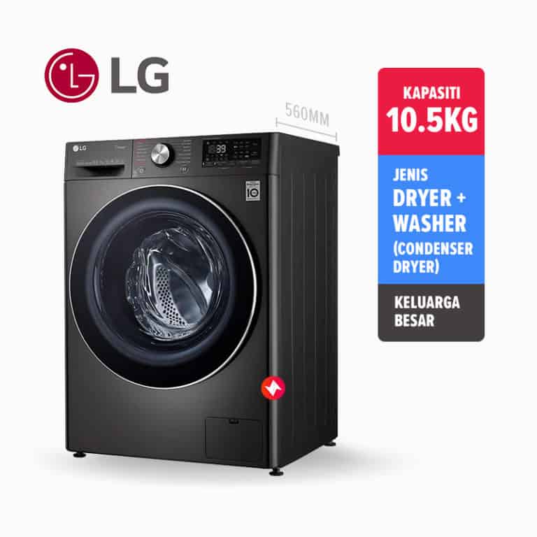 Mesin Pengering Baju Combo LG Washer Dryer 7KG LG-FV1450H2B - 2