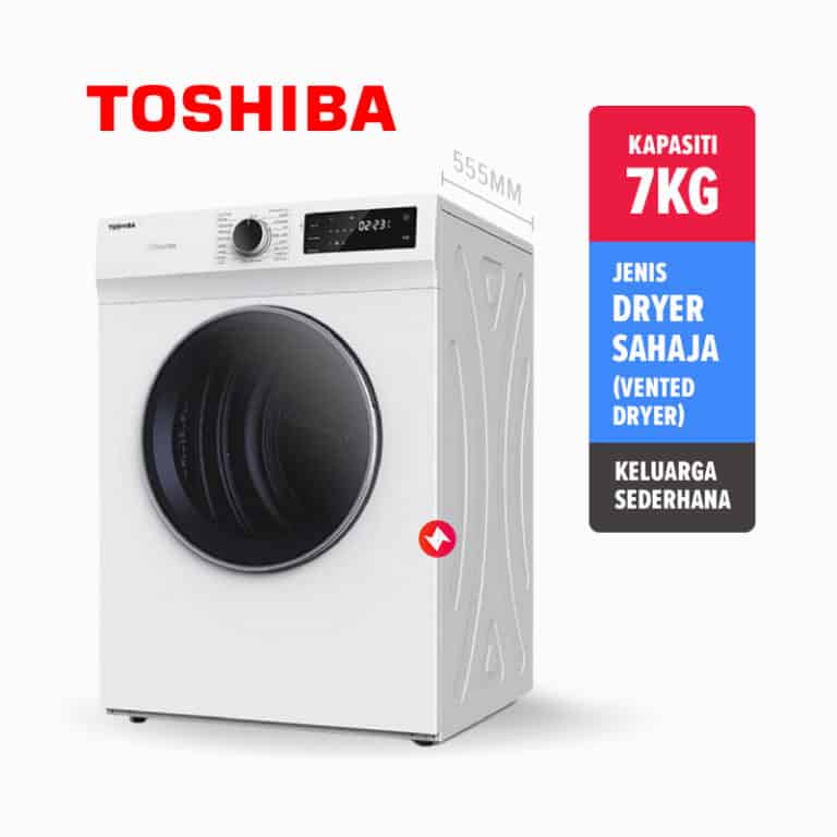 Mesin Pengering Baju Toshiba Dryer 7KG TD-H80SEM - 2