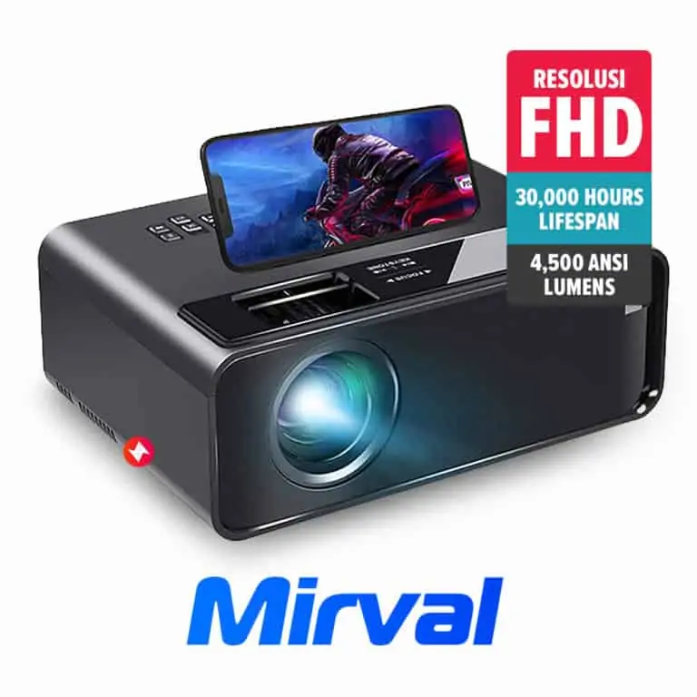 Mirval R9 Wifi Mirroring Screen Mini Projector Portable
