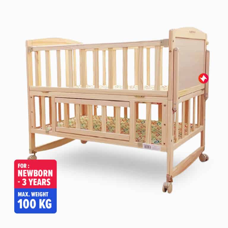 3 in 1 Natural Easel Wooden Baby Cot and Cradle