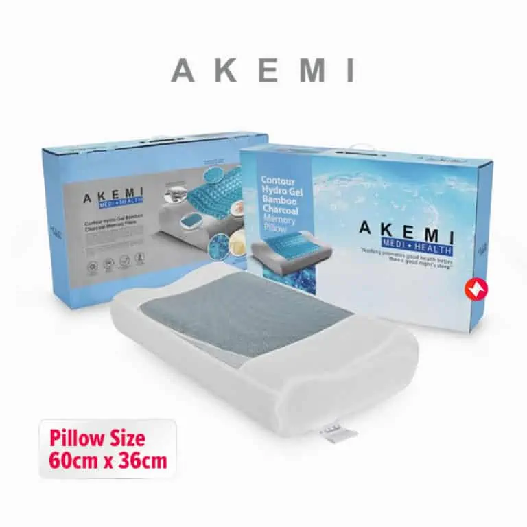 AKEMI M+H Contour Hydro Gel Bamboo Charcoal Memory Pillow