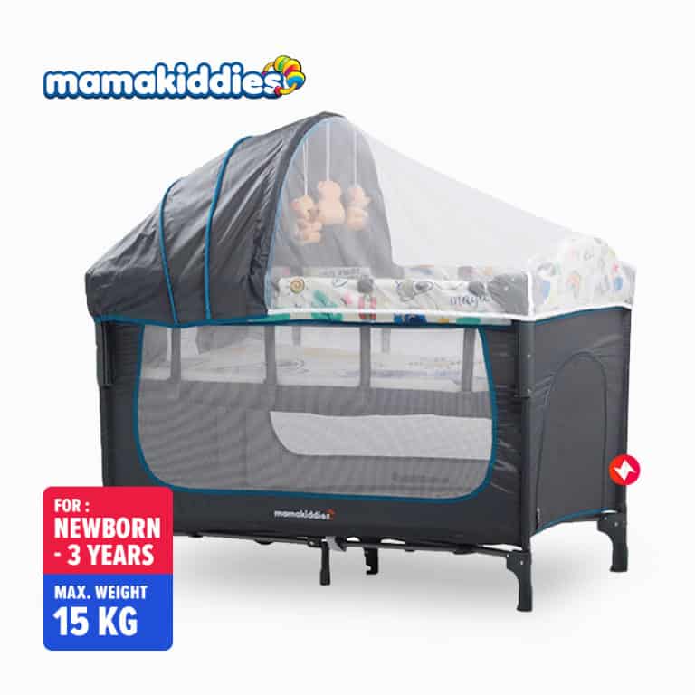 Mamakiddies Baby Cot 2 Level Portable Baby Bed