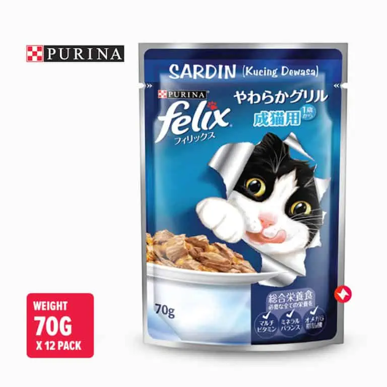 Purina Felix Wet Cat Food Pouch 12x70G