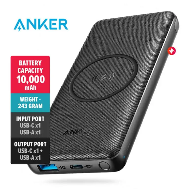 Anker A1617 PowerCore III 10000mAh Wireless Power Bank with Qi-Certified