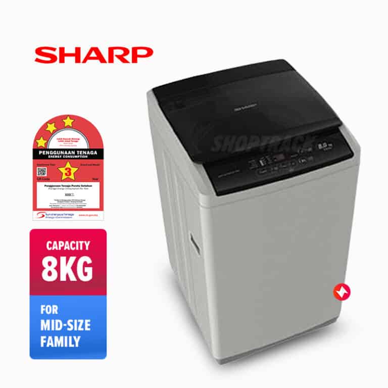 Mesin Basuh Sharp Fully Auto Washing Machine ES818 (8kg)-2