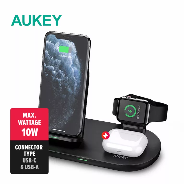Aukey LC-A3 3 in 1 AirCore Wireless Charging Station