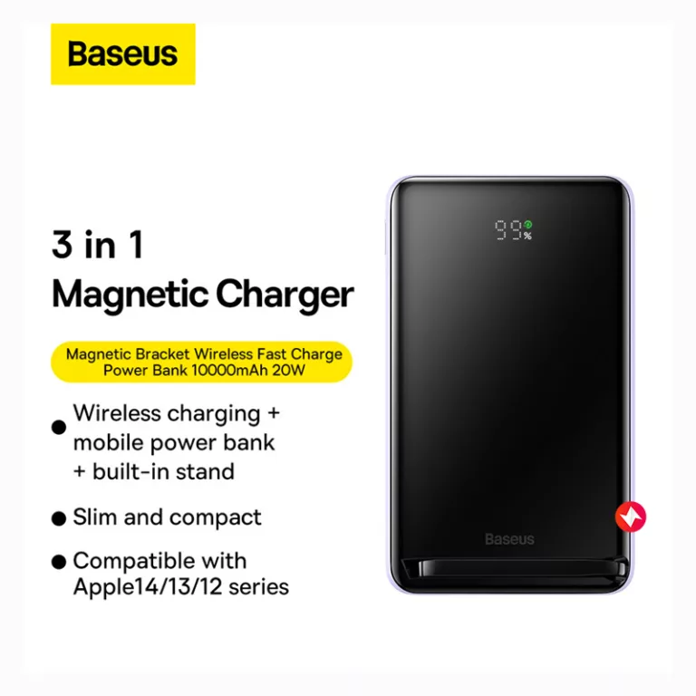 Baseus10000mAh 20W Magnetic Bracket Wireless Fast Charge Power Bank