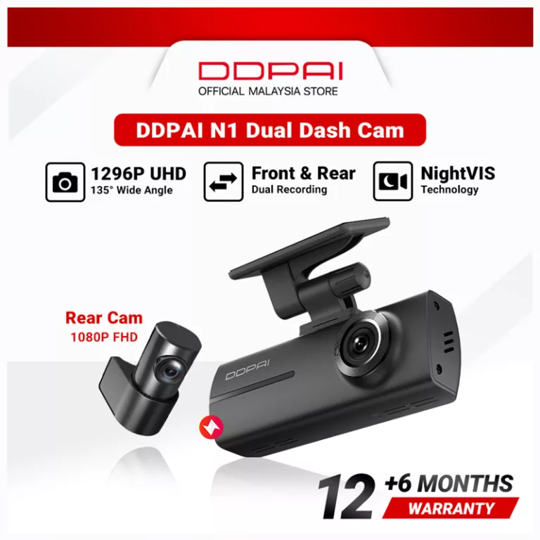 Ddpai N1 Dual Front & Rear Recording NightVIS 1296P Dash Cam