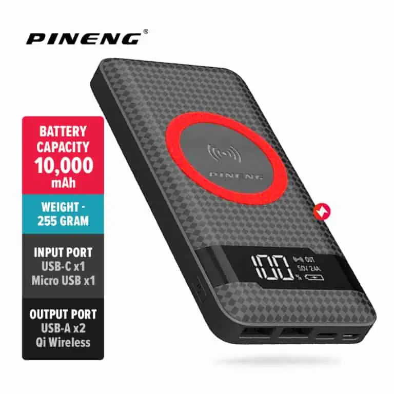 Pineng PN-886 Qi Wireless Polymer Power Bank (10000mAh)