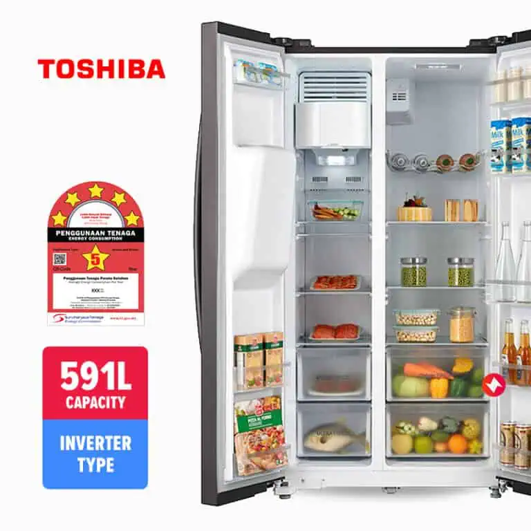 Toshiba Refrigerator Dual Inverter with Water Dispenser Side By Side Fridge GR-RS682WE-PMY(06) (591L)-2